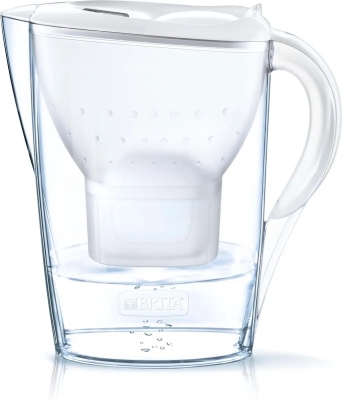 Brita - Wasserfilterkanne Marella Weiß + 1 Maxtra Filterkartusche 2,4L
